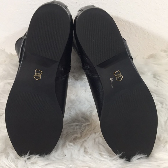 LIZ CLAIBORNE Boots Black Leather Zipper & Buckle - Picture 8 of 9